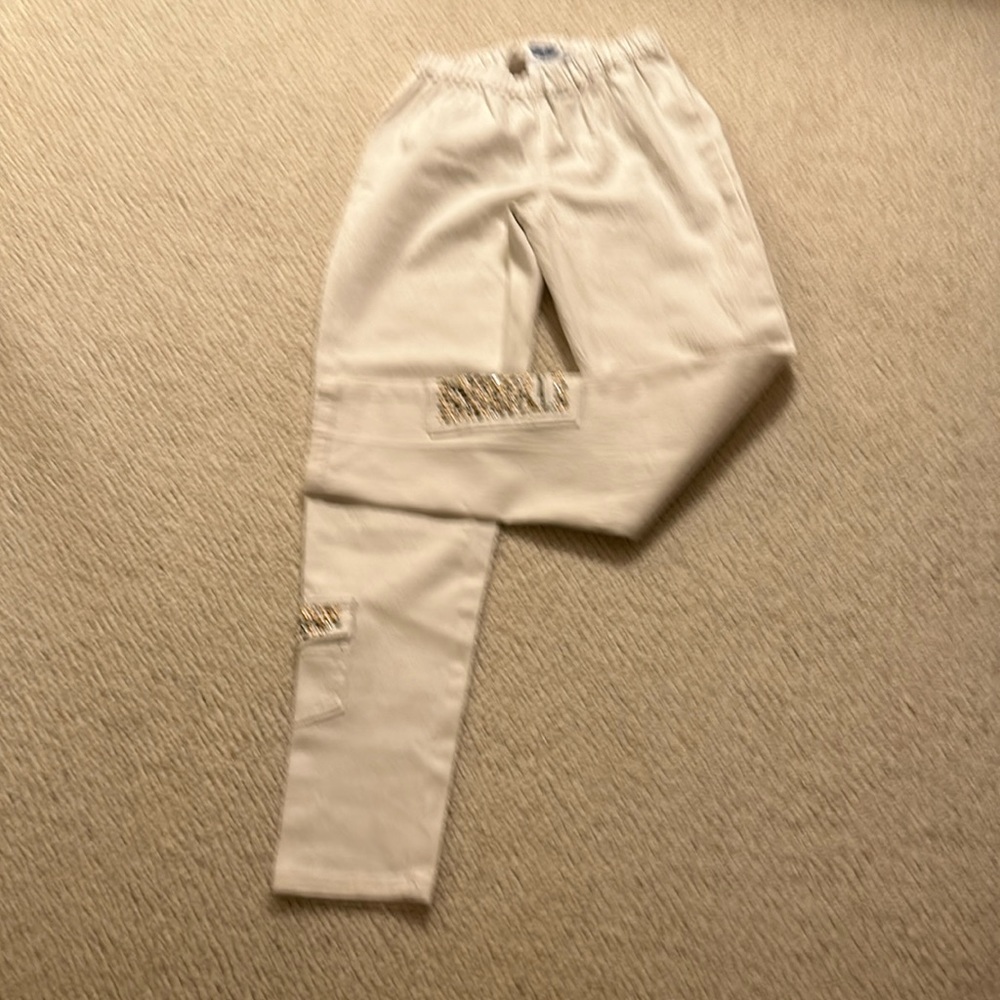 White embellished jeans